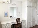 Elegant home office with white interior design