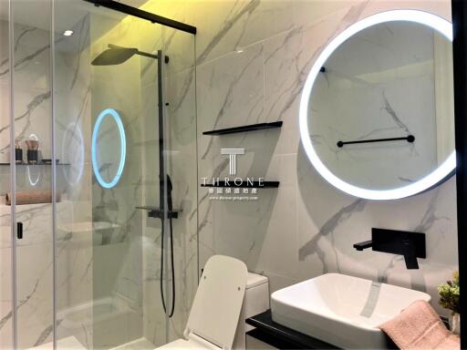 Modern bathroom with elegant marble finish