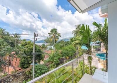 Scenic balcony view with tropical landscape