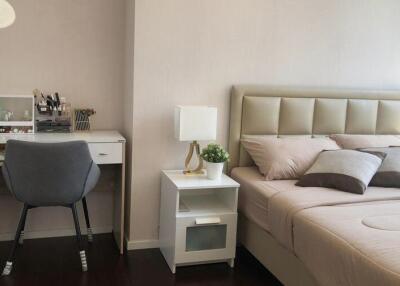 Elegantly designed bedroom with neutral tones and modern furniture