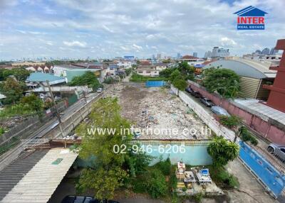 Urban development land with city skyline