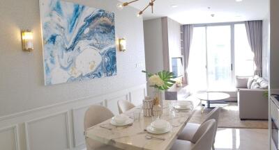 Elegant dining room with modern artistic decor