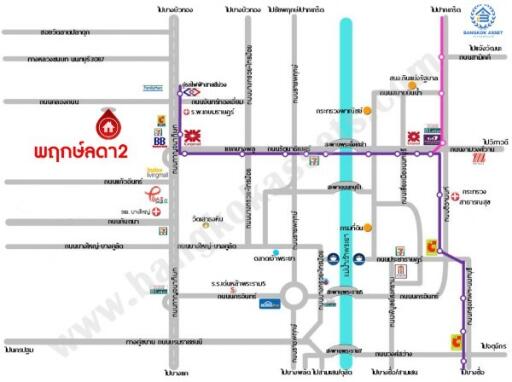 Detailed transit map showing various lines and stations