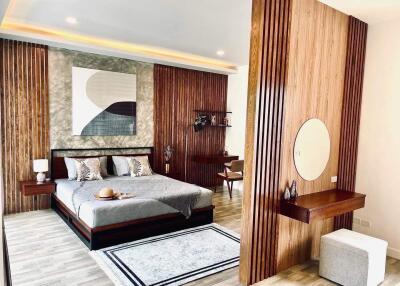 Modern bedroom interior with elegant design features