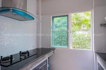 Modern kitchen with natural views