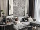Elegant contemporary living room with plush sofa and modern decor