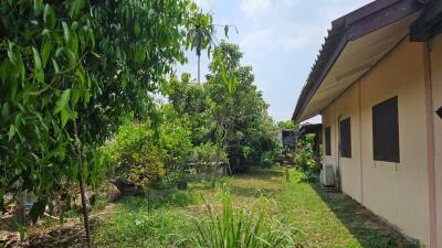 Exterior view of a house with surrounding garden