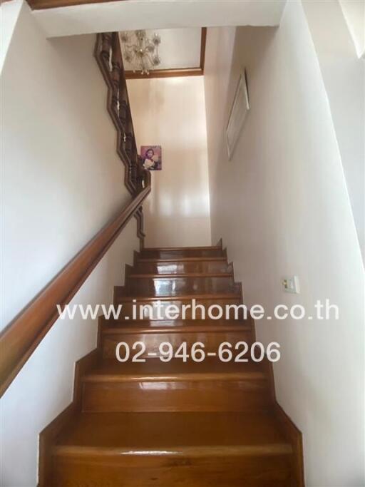 Elegant wooden staircase in a residential home