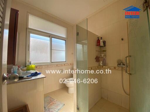 Bright and clean bathroom with natural light