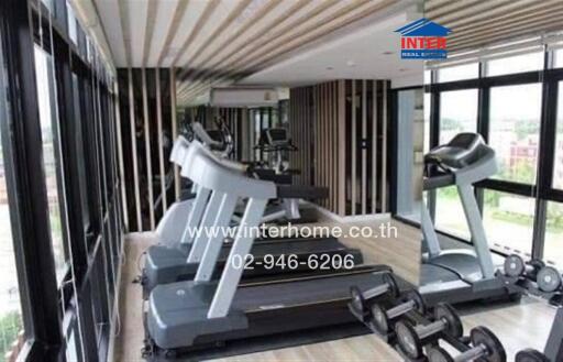 Modern home gym with various exercise equipment