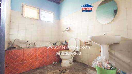 Dilapidated and unclean bathroom in need of renovation