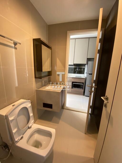 Compact bathroom with modern amenities