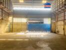 Spacious industrial warehouse interior with sunlight
