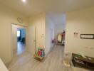 Spacious and well-lit hallway leading to various rooms