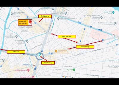 Detailed map view centered on Bangkok, highlighting major transit routes and local landmarks