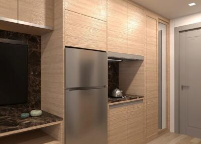 Modern and sleek kitchen interior with integrated appliances