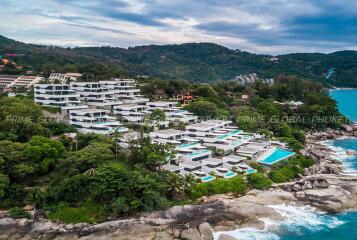 Aerial view of a modern coastal residential complex