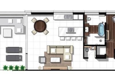 1 Bedroom Sky Villa floor plan with private pool