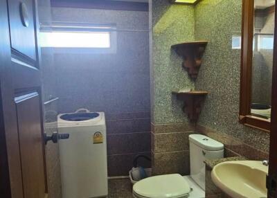 Modern spacious bathroom with natural light