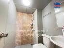 Modern bathroom with shower and toilet