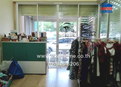 Retail shop entrance with glass door