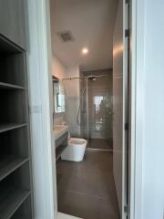 Modern bathroom with shower and toilet