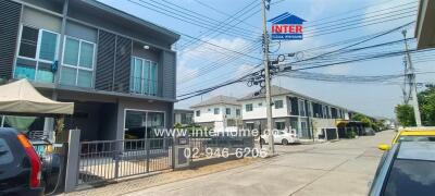 Exterior view of modern residential buildings in a neighborhood