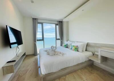 Modern bedroom with a sea view