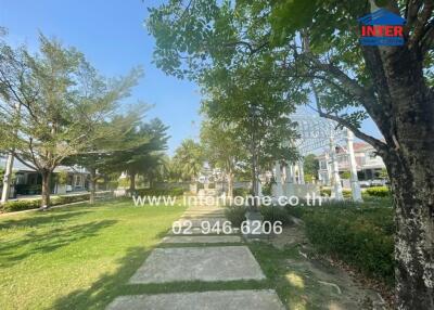 Community park area with walkways and trees