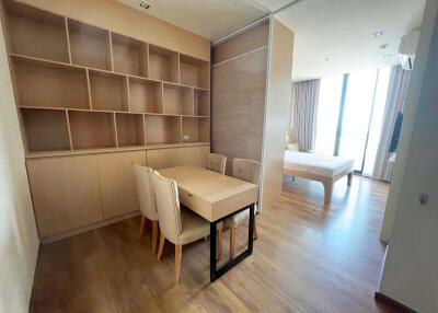 Bedroom with study area and modern furnishings
