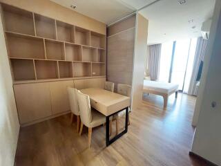 Bedroom with study area and modern furnishings