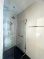 Modern bathroom with a sleek shower area