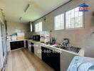 Modern kitchen with windows and countertop space