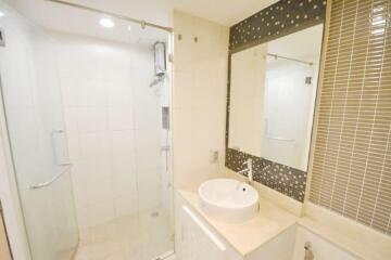 Bathroom with shower and modern fixtures