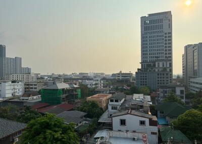 View of a city skyline with various buildings