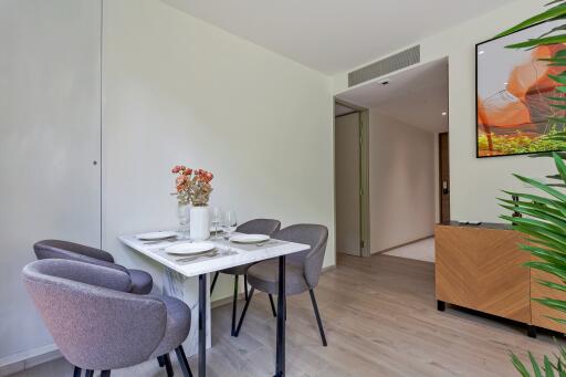 Modern dining area with minimalist decor