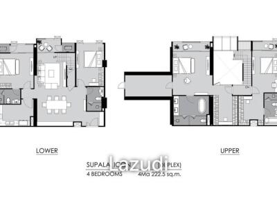 4 Bed Duplex 4 Bath 222.5 SQ.M Supalai ICON Sathorn