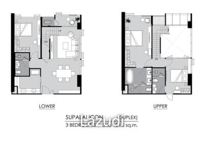 3 Bed Duplex 3 Bath 124.5 SQ.M Supalai ICON Sathorn