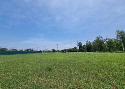 Vacant land with greenery and blue sky