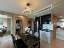 Modern kitchen and dining area with elegant decor