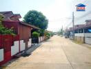 Neighborhood street view with houses and greenery