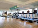 spacious gym with modern equipment