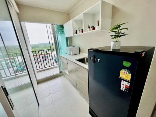 Modern kitchen with a view