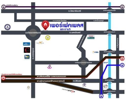 Map of the area showing the location of the property and nearby landmarks and transportation routes