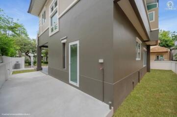 Exterior view of a modern home with patio