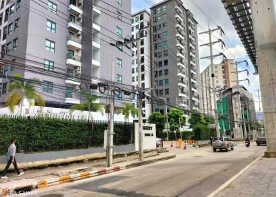 View of residential buildings from the street