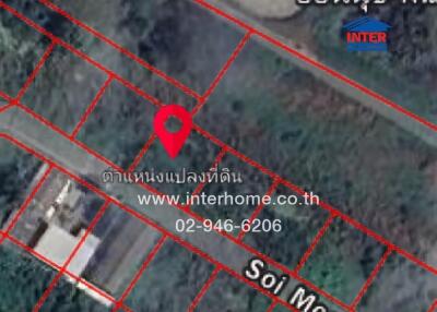Property marked on map with red boundary lines