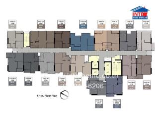 17th floor plan of a multi-unit residential building