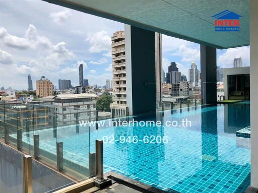 Rooftop swimming pool with city view