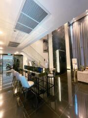 Modern lobby area with sleek interior design